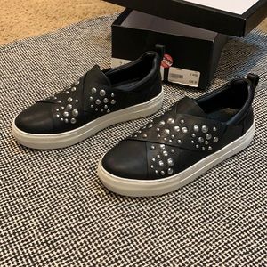 J/Slides black leather Anteek shoes